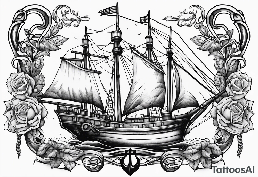 Ship anchor tattoo idea