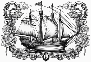 Ship anchor tattoo idea