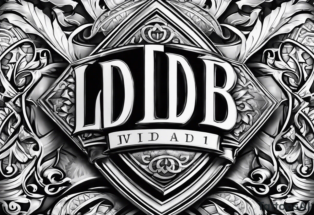 THE LETTERS "LDB" ON A SHIELD tattoo idea