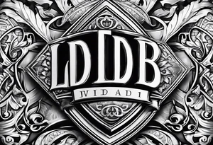 THE LETTERS "LDB" ON A SHIELD tattoo idea