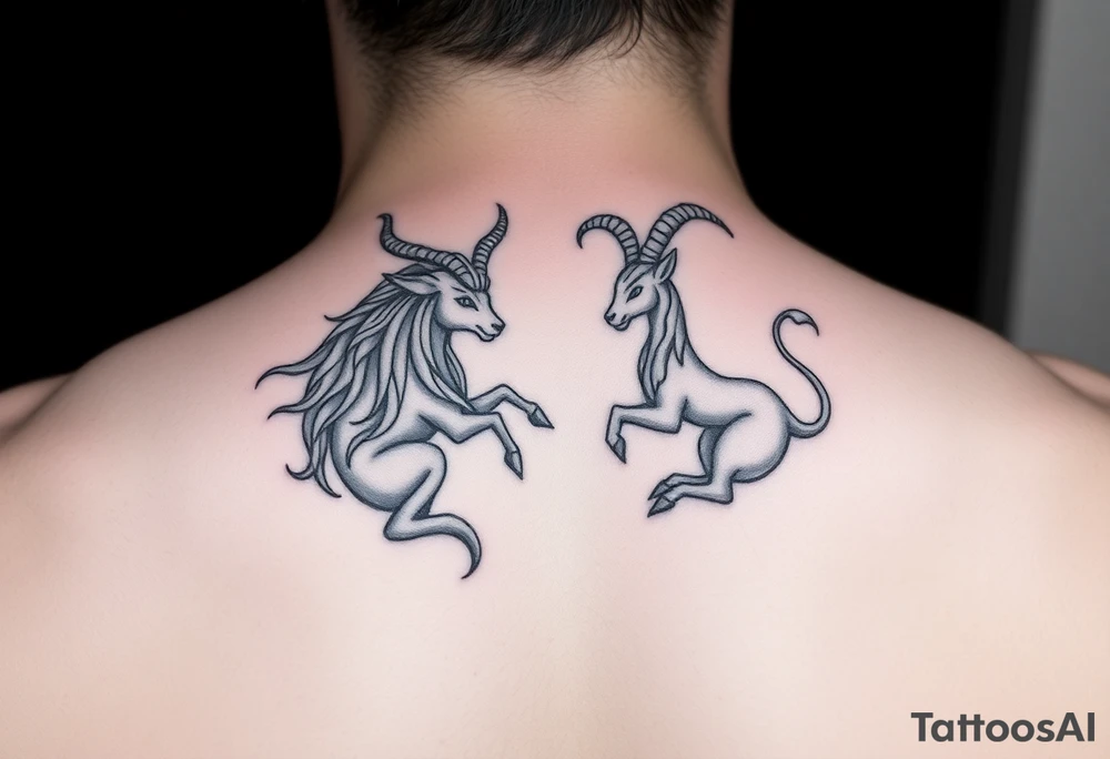 Aquarius and Capricorn tattoo idea