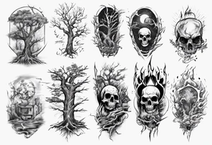 Double tree forearm alive tattoo idea