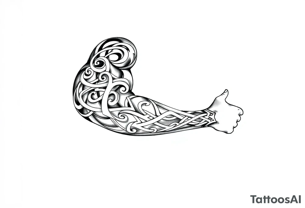 Celtic tribal sleeve tattoo idea