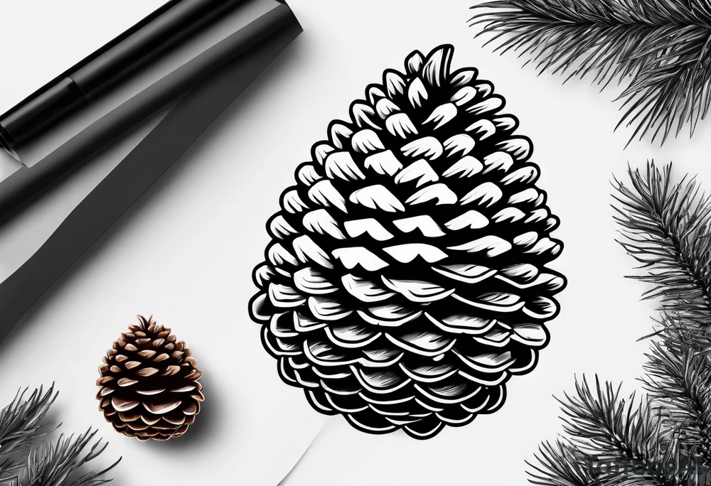 Pinecone, mountains tattoo idea