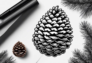 Pinecone, mountains tattoo idea