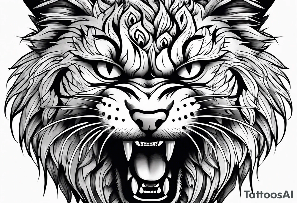 angry cat tattoo idea