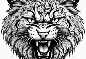 angry cat tattoo idea