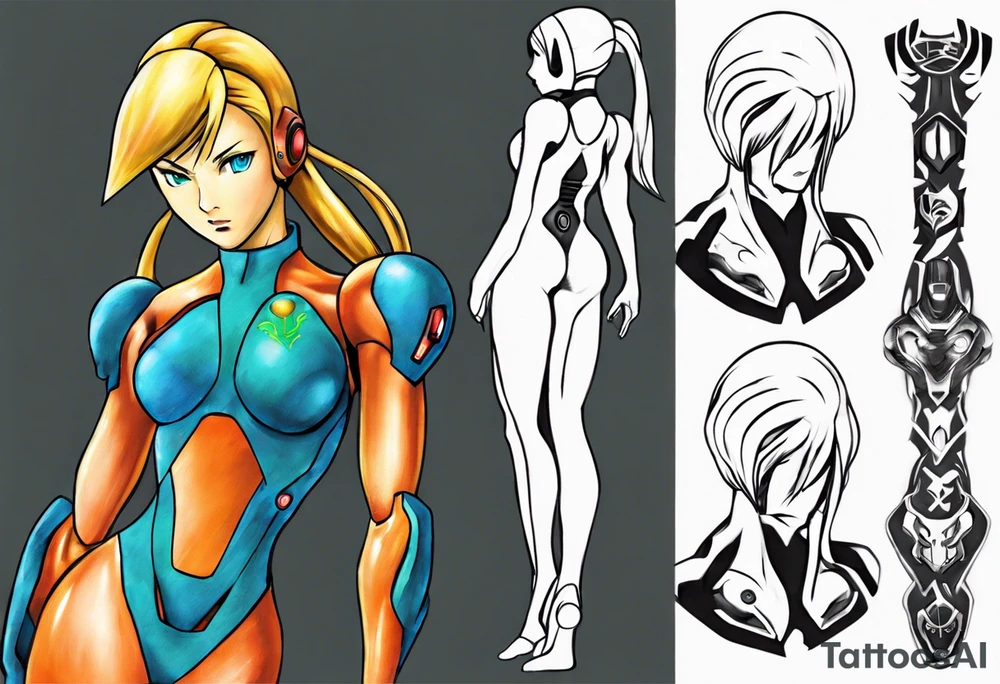 zero suit samus aran tattoo idea