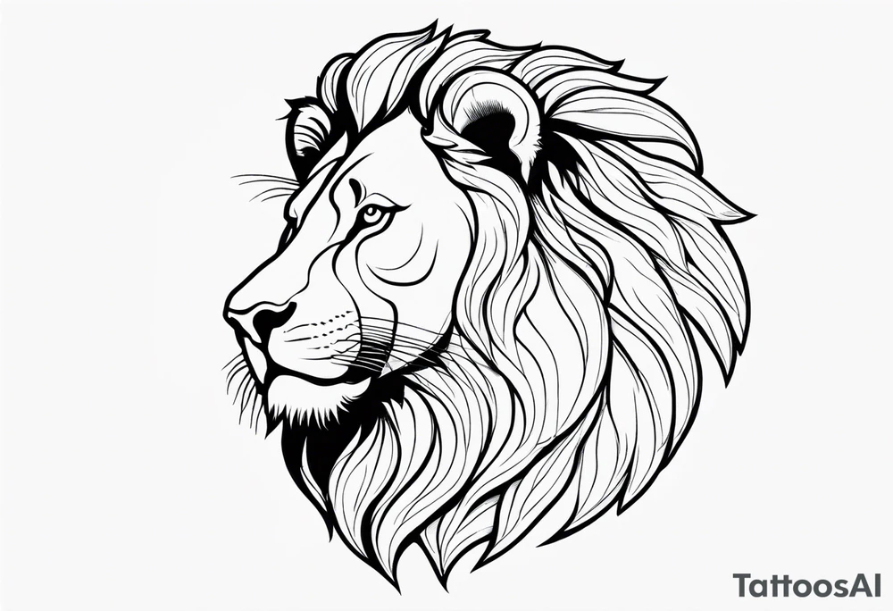 powerful majestic lion, close-up tattoo idea