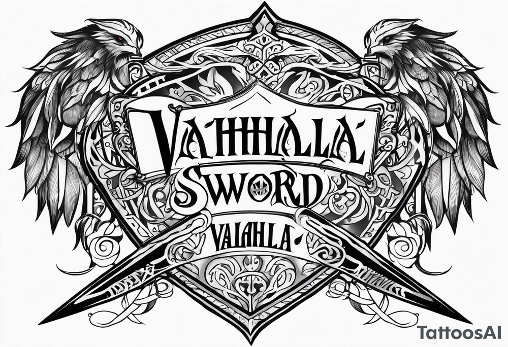 Valhalla
sword shield armour tattoo idea