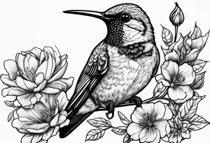 Got his dark sad Purple hummingbird, yellow finch, red cardinal, flower garden, tattoo idea