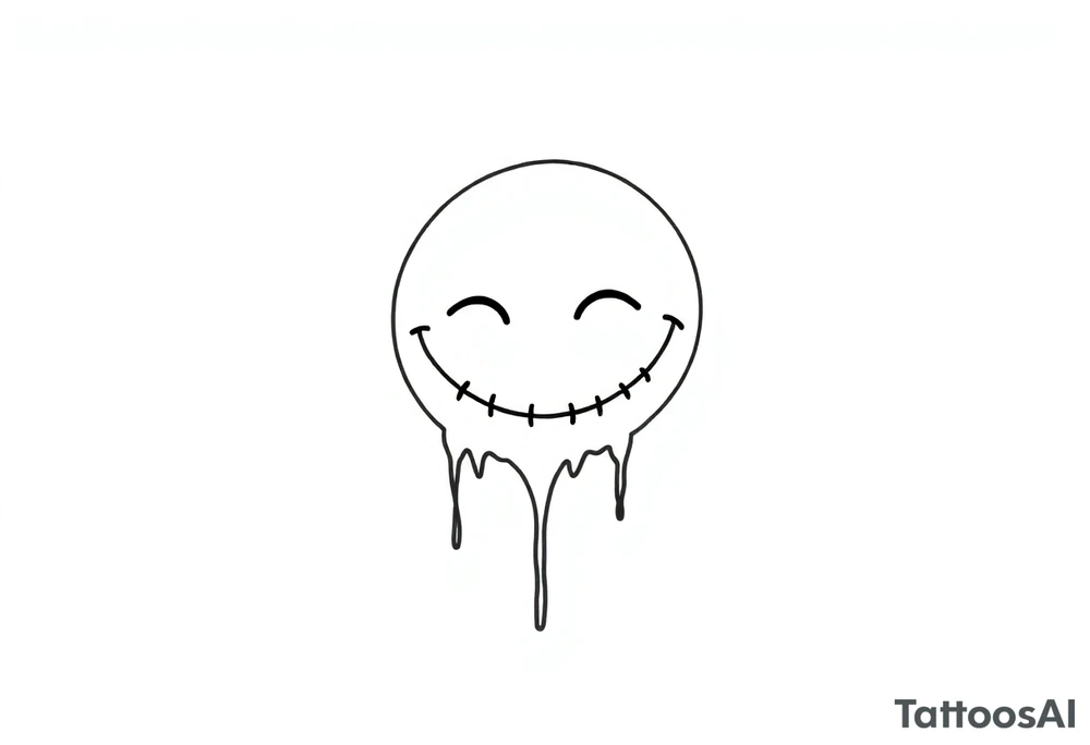 Acid house smiley, dripping tattoo idea