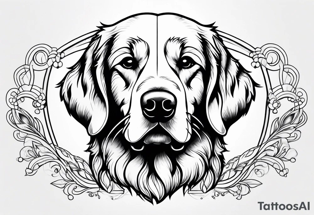 golden retriever texas tattoo idea