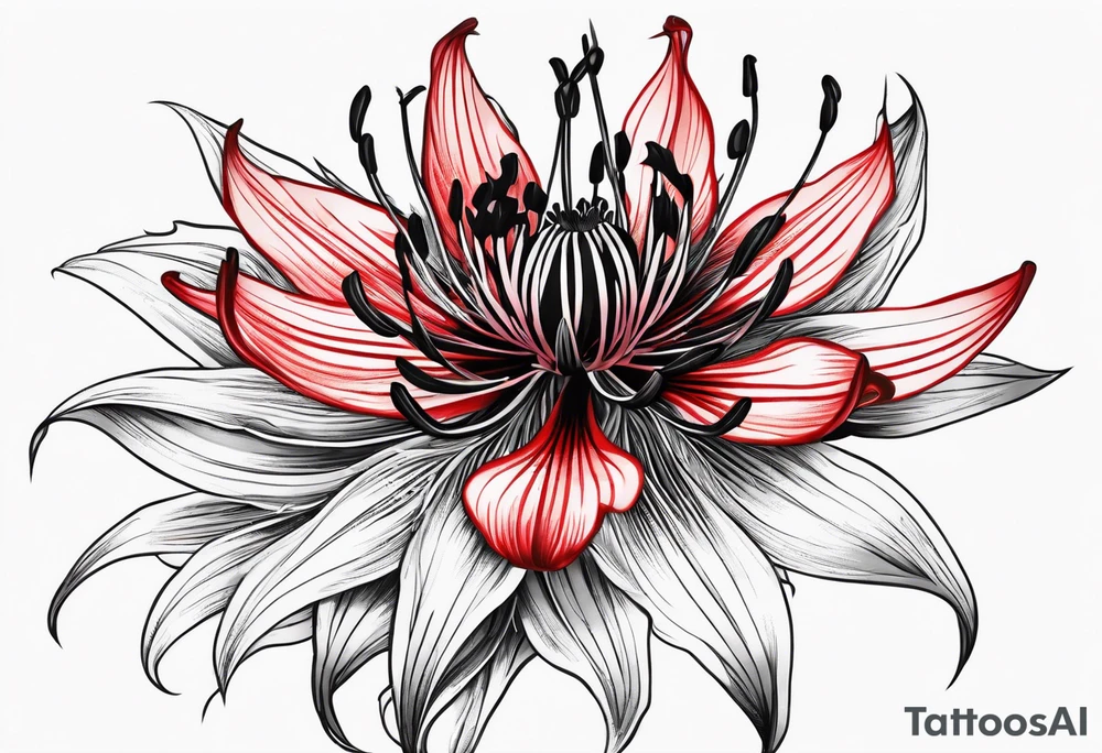 Red Spider Lily, Black Dragon tattoo idea
