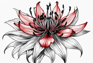 Red Spider Lily, Black Dragon tattoo idea