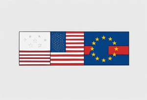 Sakartvelo Flag EUROPE USA merged tattoo idea