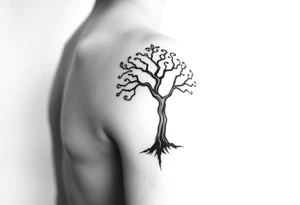 Irish shoulder tattoo, that is non-religious and has a Celtic tree tattoo idea