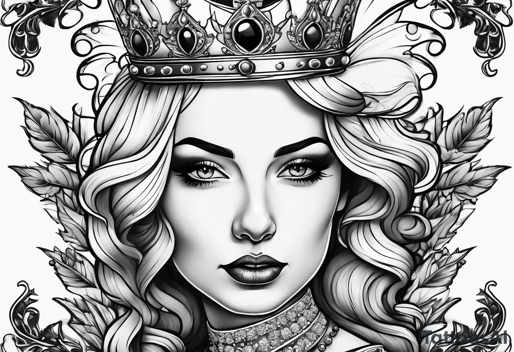 queen of england smoking cigarette tattoo idea