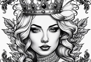 queen of england smoking cigarette tattoo idea