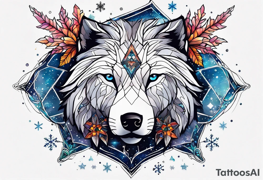 Constellation, animal, snowflake tattoo idea