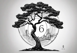 Hong Kong CityU tree with number 6 carved in it tattoo idea