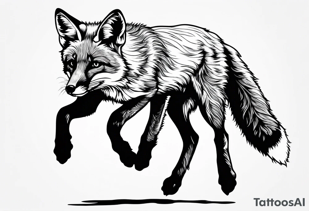 Fox jumping tattoo idea