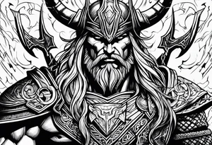 god of thunder with lightningbolts tattoo idea
