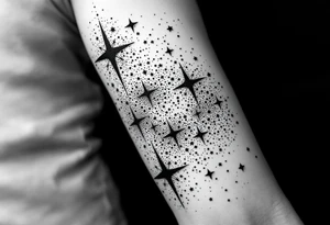 Small stars and tears background tattoo idea