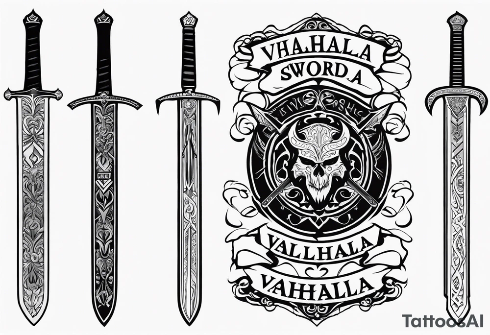 Valhalla 
 sword tattoo idea