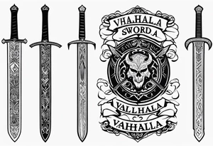 Valhalla 
 sword tattoo idea