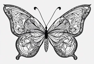 Floral lace butterfly survivor shoulder tattoo half sleeve tattoo idea