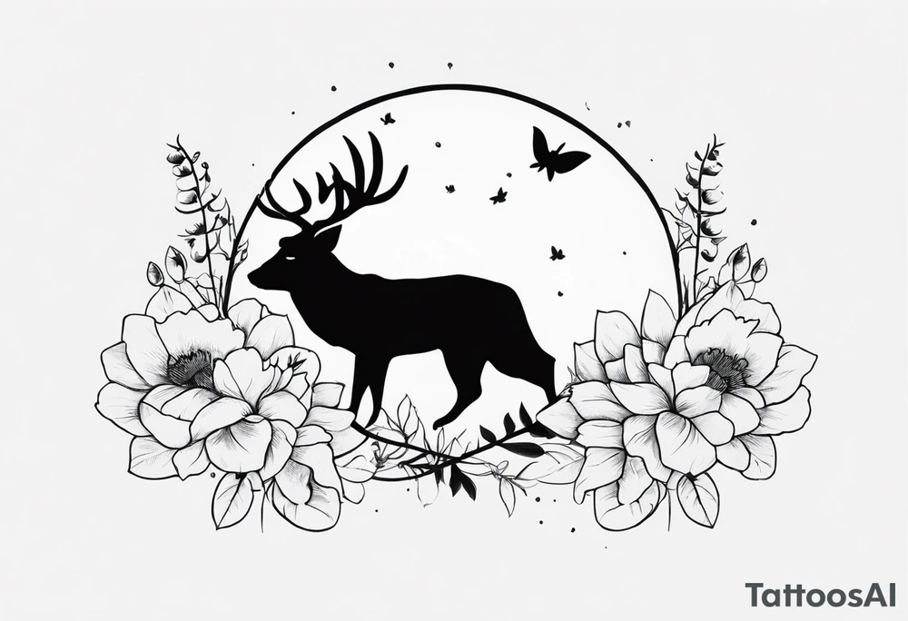 animal, flowers. For remember the death, my dad. and the futur, for being strong tattoo idea