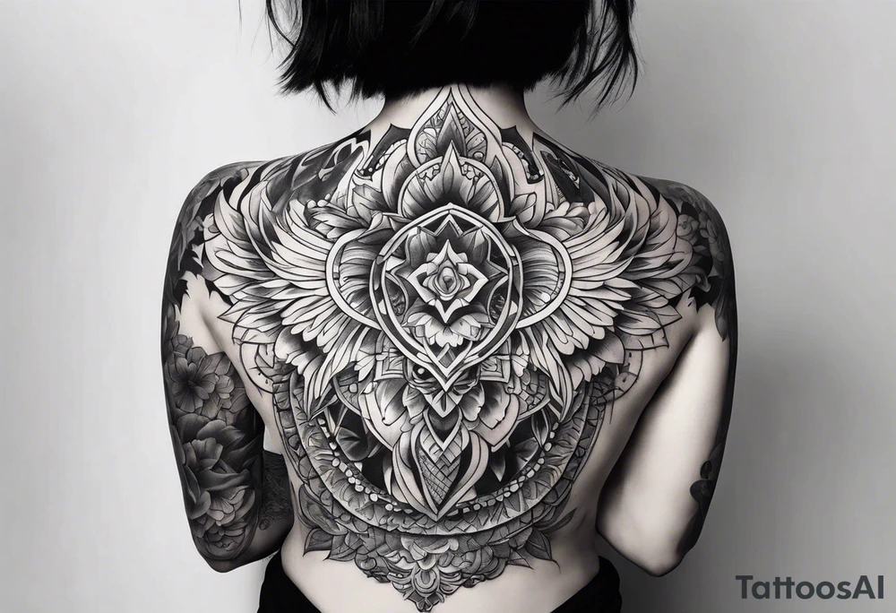 Back neck tattoo idea