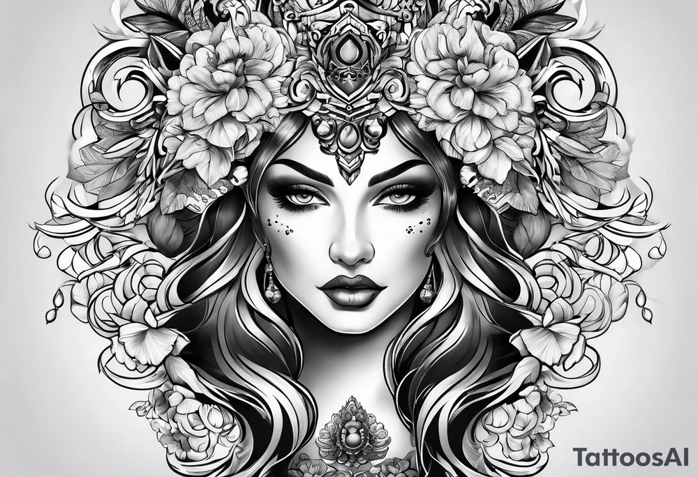 Muscular old honey nadger tattoo idea