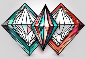 simple line tattoo of elongated diamond split down the middle vertically into 2 mirror image shapes tattoo idea