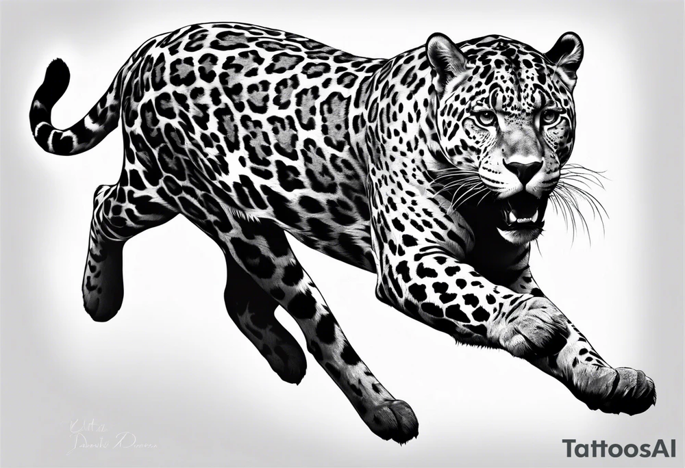 Jaguar running tattoo idea