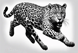 Jaguar running tattoo idea