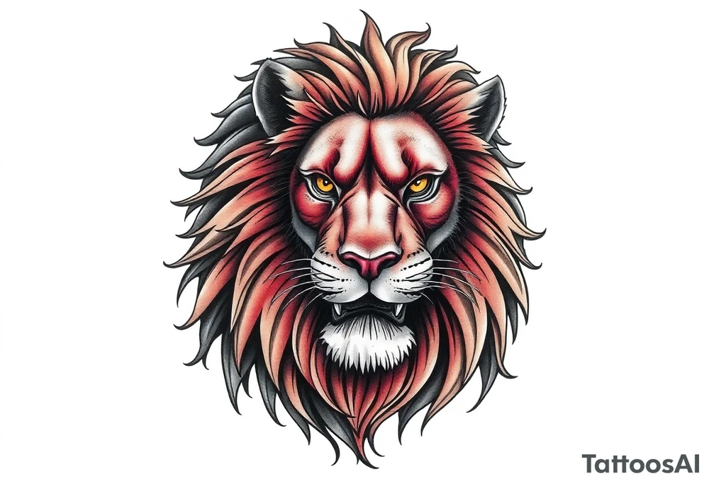 powerful lion tattoo idea