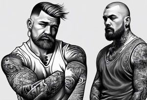 Old Russian prison style wounded prisoner tattoo idea