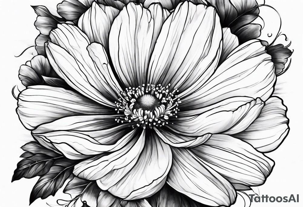Cosmos flower tattoo idea