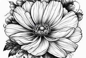 Cosmos flower tattoo idea