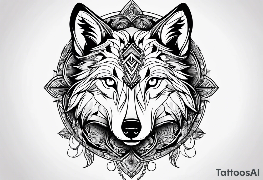 strength, pisces, small, nuanced, wolf, cute tattoo idea