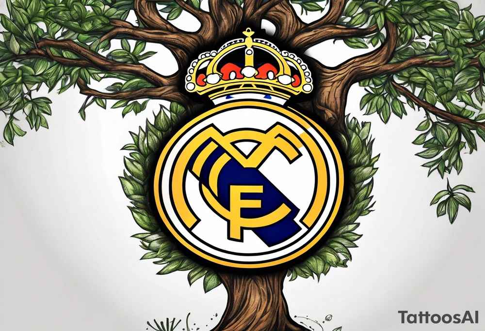 Real madrid logo into tree of life tattoo idea