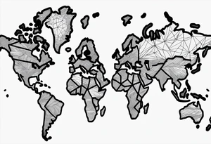 tattoo 
line drawing of the world map tattoo idea