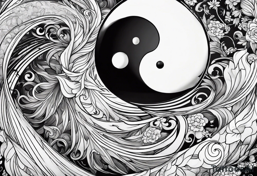 yin yang, water tattoo idea