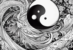 yin yang, water tattoo idea