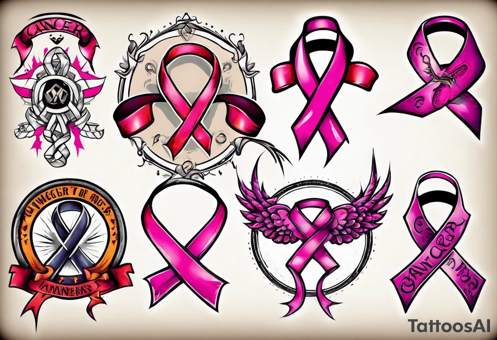 Cancer awareness ribbon tattoo idea