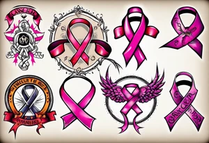 Cancer awareness ribbon tattoo idea