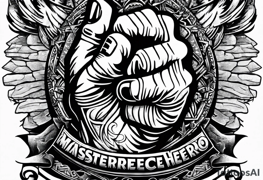working class hero text with 20 pieces of silver and praying hands tattoo idea