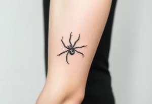 Spider crawling down sideways with the letter Y on the body of the spider tattoo idea